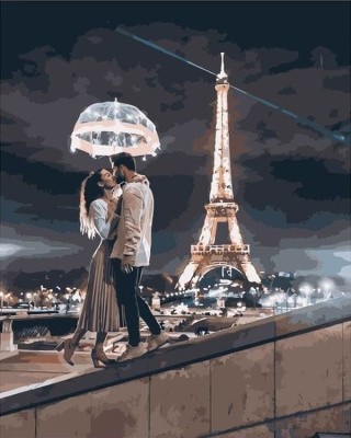 Картина по номерам «Поцелуй в Париже» Картина по номерам «Поцелуй в Париже»
