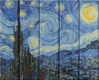 Картина по номерам по дереву Dali «Звездная ночь» Ван Гога
