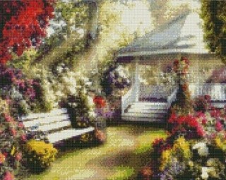Алмазная вышивка «Беседка в саду»