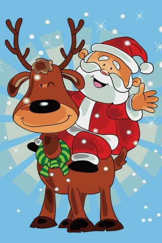 Картина по номерам «Санта на олене»