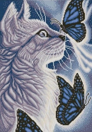 Рисунок на ткани «Белый кот» Рисунок на ткани «Белый кот»