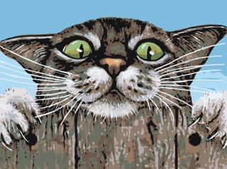 Картина по номерам «Котейка на заборе» Картина по номерам «Котейка на заборе»