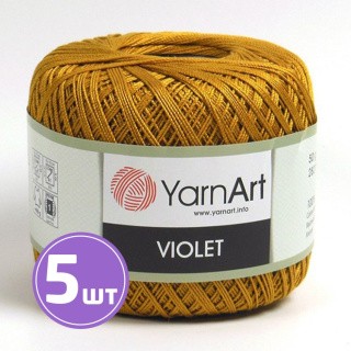 Пряжа YarnArt Violet (6340), горчичный, 5 шт. по 50 г