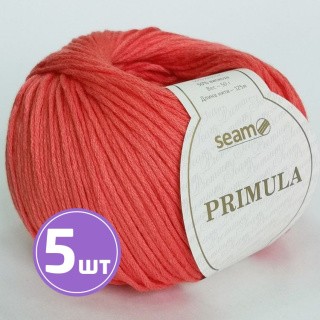 Пряжа SEAM PRIMULA (999), коралл, 5 шт. по 50 г