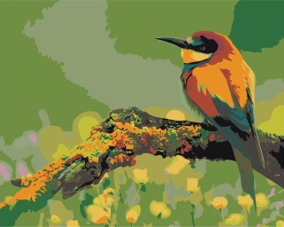Картина по номерам «Оранжевая птица»