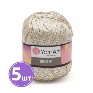 Пряжа YarnArt Bright (101), бело-золотой, 5 шт. по 90 г Пряжа YarnArt Bright (101), бело-золотой, 5 шт. по 90 г
