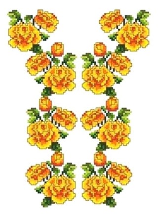 Рисунок на ткани «Букет желтых роз»