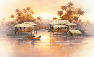 Алмазная вышивка «Азиатский пейзаж» Алмазная вышивка «Азиатский пейзаж»