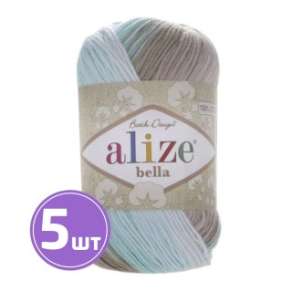 Пряжа ALIZE Bella Batik 100 (3675), бежево-голубой, 5 шт. по 100 г