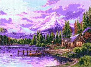 Алмазная вышивка «Розовый закат»