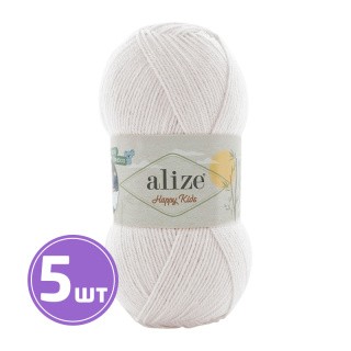 Пряжа ALIZE Happy kids (Хеппи кидс) (55), белый, 5 шт. по 100 г Пряжа ALIZE Happy kids (Хеппи кидс) (55), белый, 5 шт. по 100 г