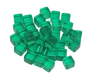 Кубик прозрачный 1х1 см, в ассортименте, акрил зеленый, 1 шт.