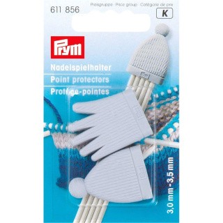 Колпачки-держатели для чулочных спиц, для 3.0 и 3.5 мм., серые, пластик, 2 шт., PRYM