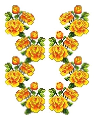 Рисунок на ткани «Розы желтые»