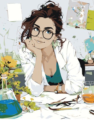 Картина по номерам Девушка учитель химии в школе