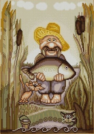 Рисунок на ткани «Рыбак»