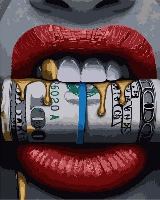 Картина по номерам «Деньги во рту» Картина по номерам «Деньги во рту»