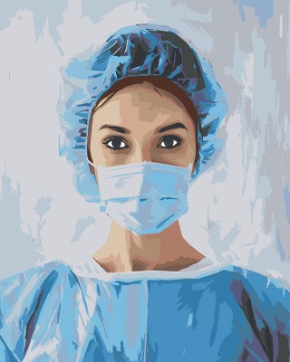Картина по номерам «Медицина: девушка врач 40х50»