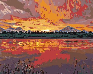 Картина по номерам «Огненный закат» Картина по номерам «Огненный закат»