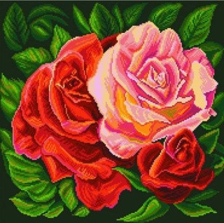 Рисунок на ткани «Розовое трио»