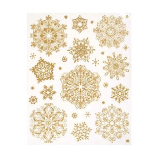 Украшение для окон и стекла декоративное «Золотые хлопья снега» с раскраской
