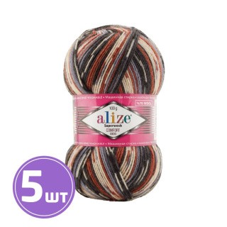 Пряжа ALIZE Superwash100 (7840), мультиколор, 5 шт. по 100 г Пряжа ALIZE Superwash100 (7840), мультиколор, 5 шт. по 100 г