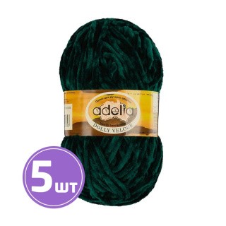 Пряжа Adelia DOLLY VELOUR (13), зеленый, 5 шт. по 100 г