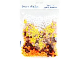Декоративные помпоны ассорти, 5 мм, Белоснежка Декоративные помпоны ассорти, 5 мм, Белоснежка