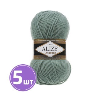 Пряжа ALIZE LanaGold (386), серо-зеленый, 5 шт. по 100 г Пряжа ALIZE LanaGold (386), серо-зеленый, 5 шт. по 100 г