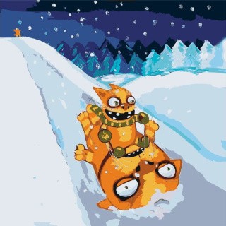 Картина по номерам «На саночках» Картина по номерам «На саночках»