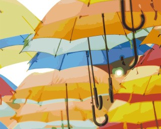 Картина по номерам «Разноцветные зонтики» Картина по номерам «Разноцветные зонтики»