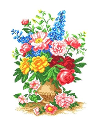 Рисунок на ткани «Садовые цветы»