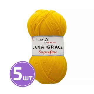 Пряжа из Троицка LANA GRACE SUPERFINE (0123), холодный желтый, 5 шт. по 100 г