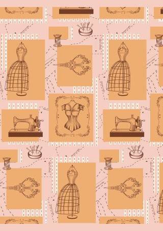 Ткань для пэчворка «ВЕК МОДЫ ПАНЕЛЬ», 60x110 см, 146 г/м2, 100% хлопок, цвет: ВМ-02 розовый, принт, Peppy