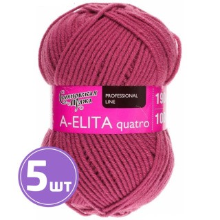 Пряжа Семеновская A-elita quatro (51), брусничный 5 шт. по 100 г Пряжа Семеновская A-elita quatro (51), брусничный 5 шт. по 100 г
