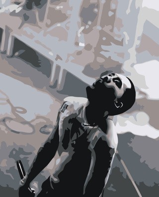 Картина по номерам «Скриптонит рэпер Адиль: чернобелая 40х50»