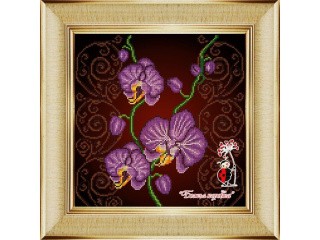 Рисунок на ткани «Орхидея фиолетовая»