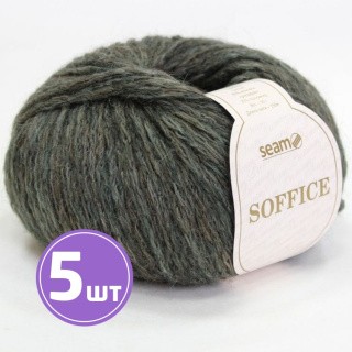 Пряжа SEAM SOFFICE (77326), темно-зеленый меланж, 5 шт. по 50 г