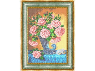 Рисунок на ткани «Розы в рожке»