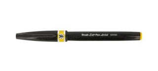 Браш пен Brush Sign Pen Artist, ultra-fine, 0,5 - 5 мм, цвет: желтый, Pentel