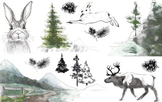 Бумага рисовая «Горный пейзаж», 32х22 см Бумага рисовая «Горный пейзаж», 32х22 см