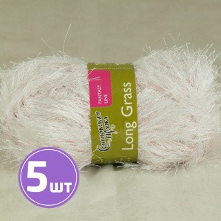 Пряжа Семеновская Long grass (51143), белый-клевер 5 шт. по 100 г Пряжа Семеновская Long grass (51143), белый-клевер 5 шт. по 100 г