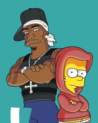 Картина по номерам «Simpsons Симпсоны: Барт и 50 Cent»