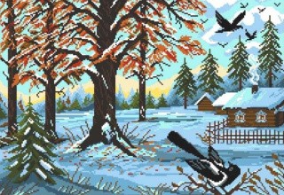 Рисунок на ткани «Ранний снег»