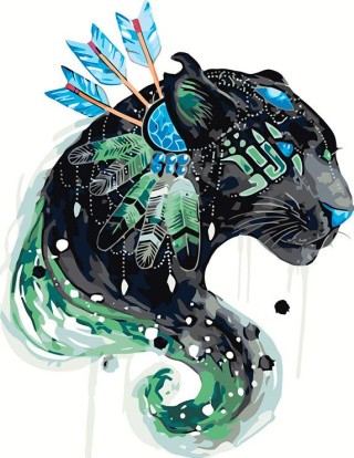 Картина по номерам «Вождь пантер» Картина по номерам «Вождь пантер»