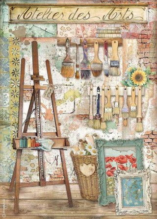 Бумага рисовая «Atelier des Arts easel/Мастерская», 21x29,7 см, Stamperia