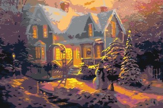 Картина по номерам «Дом в лесу»