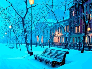 Картина по номерам «Зимний бульвар»