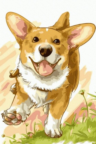 Картина по номерам «Щенок корги» Картина по номерам «Щенок корги»