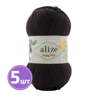 Пряжа ALIZE Happy kids (Хеппи кидс) (60), черный, 5 шт. по 100 г Пряжа ALIZE Happy kids (Хеппи кидс) (60), черный, 5 шт. по 100 г